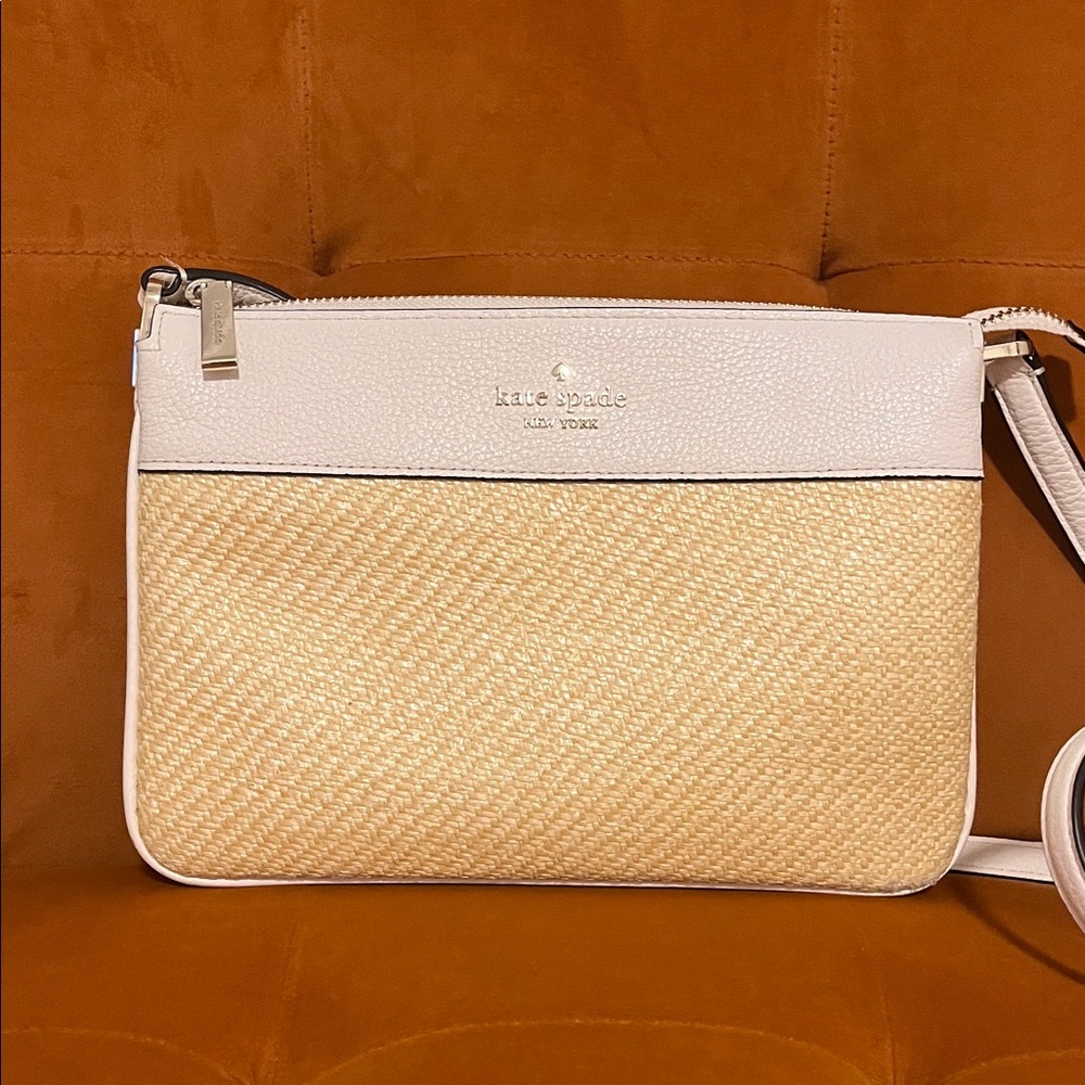 Kate Spade White and Tan Crossbody Bag